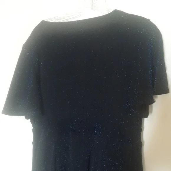 Torrid Blue Glitter Slinky Dress Sz 00/ Large - Picture 12 of 14